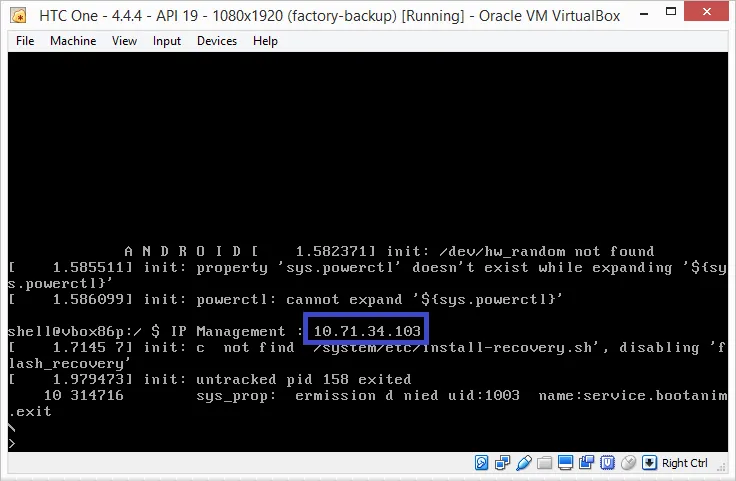 Genymotion IP Address