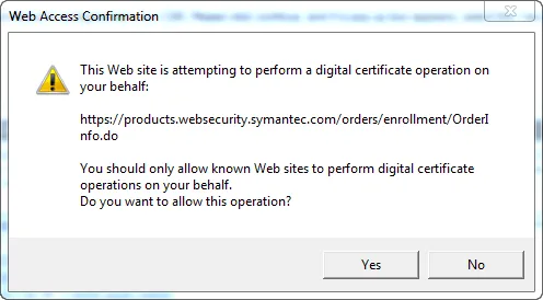 Csr Code Signing Confirm Popup