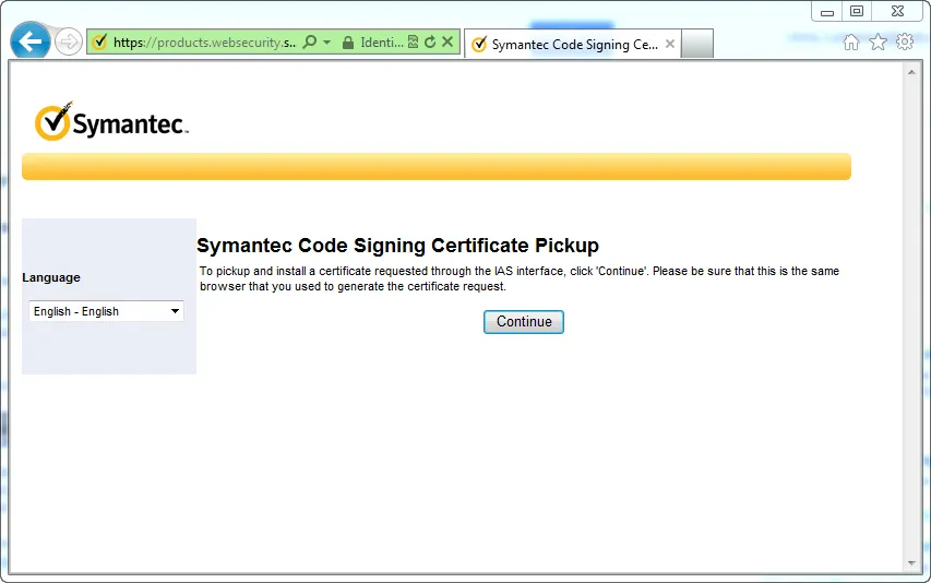Code Signing Cert Pickup