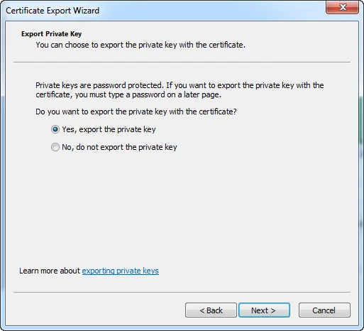 Export Cert Private Key