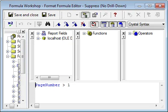 Crystal Reports Format Formula Editor