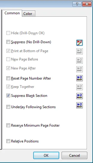 Crystal Reports Section Expert