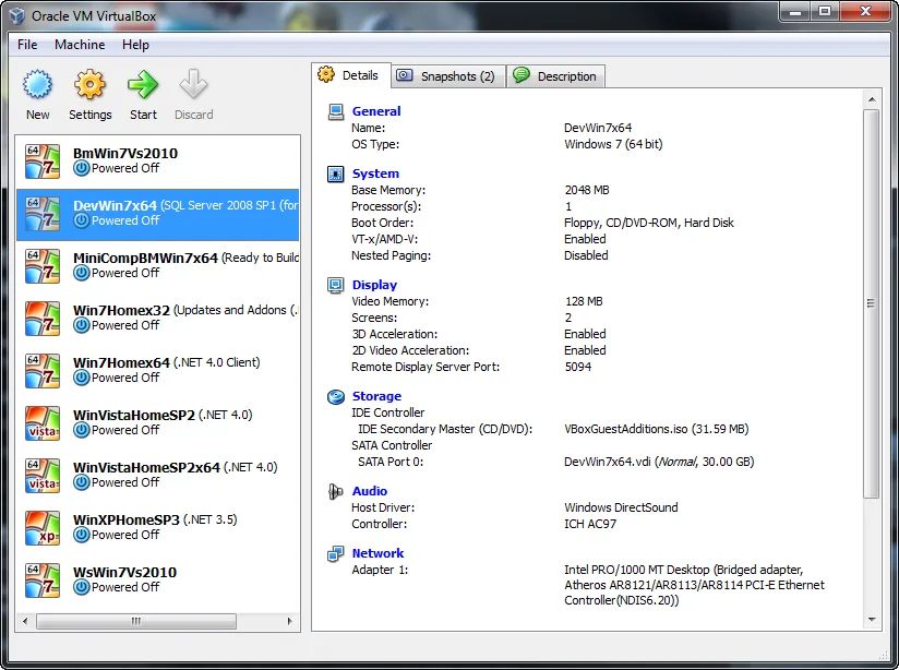 VirtualBox Main VirtualBox Main