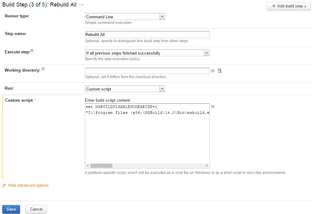 Command Line Build Step