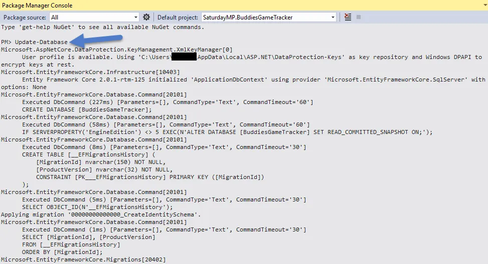 Update Database Command