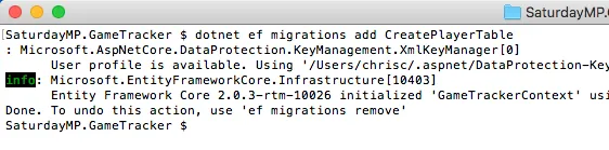 Create Player Migration File