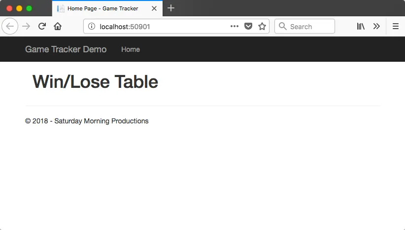 Starting Web Project Home Page