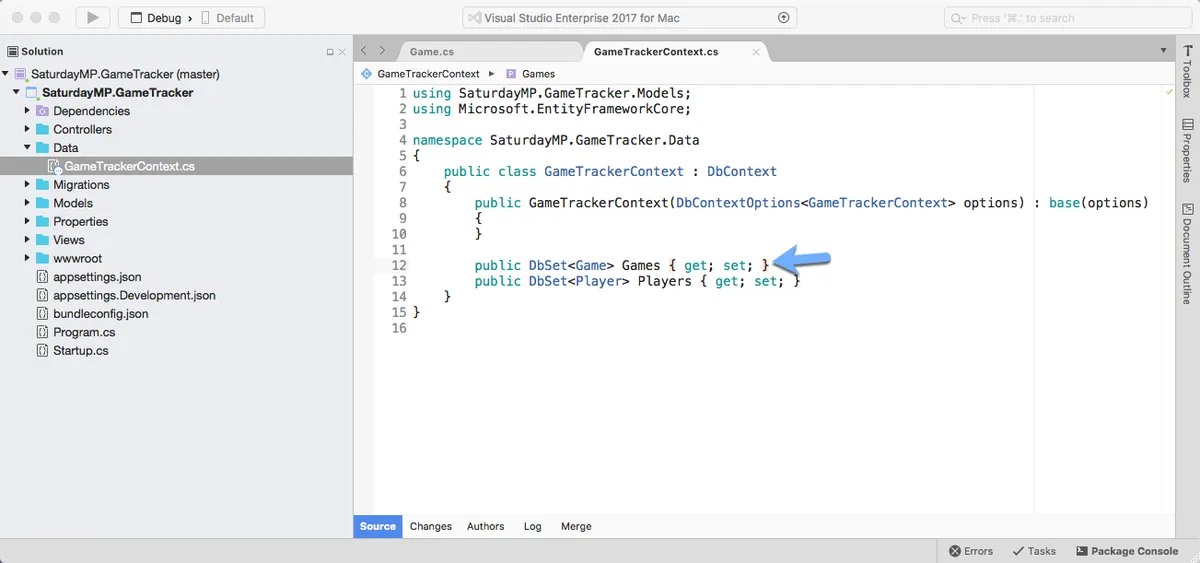 Game Added To Database Context