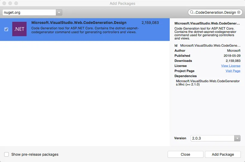 Adding Code Generation NuGet Package