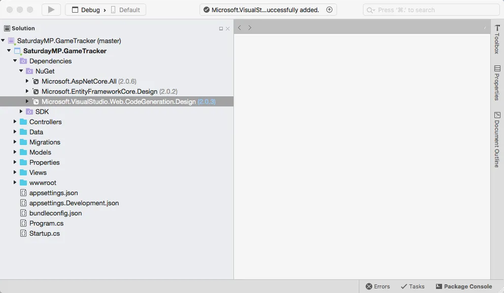 Code Generation NuGet Package Added