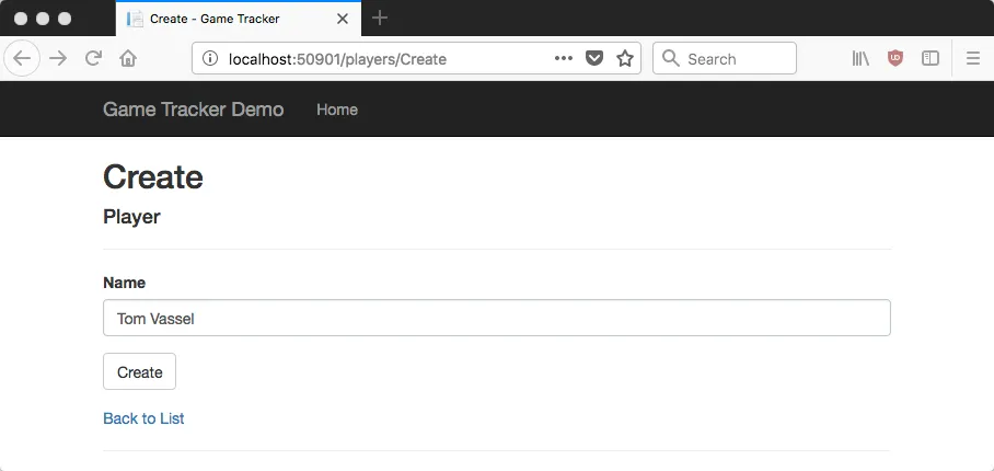 Creating Player Page