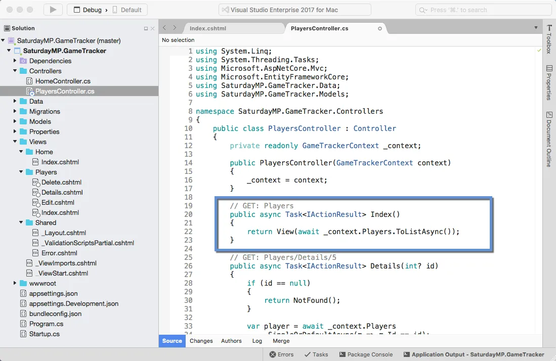 Player Controller Code Index Method