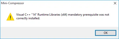 Mini-Compressor Visual C++ 14 Runtime Error