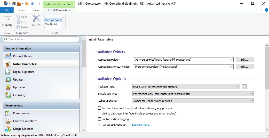Advanced Installer Change Package Type