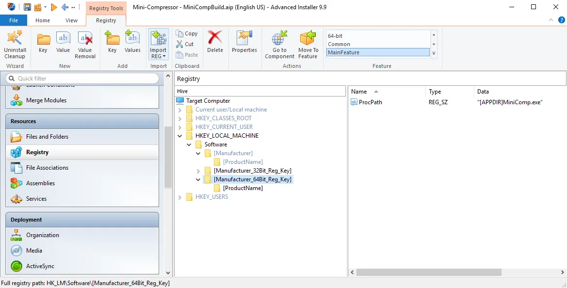 Advanced Installer Remove Registry Entries