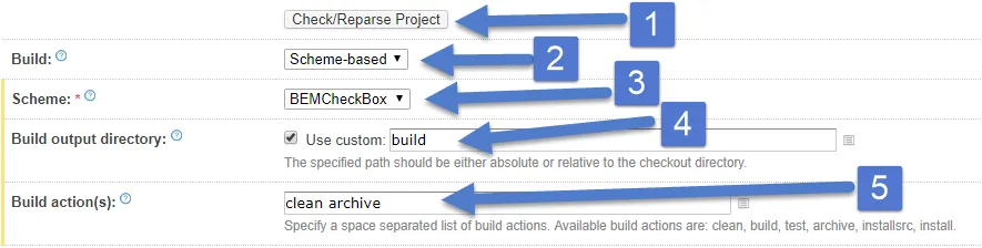 TeamCity BEMCheckBox Updated Build Actions