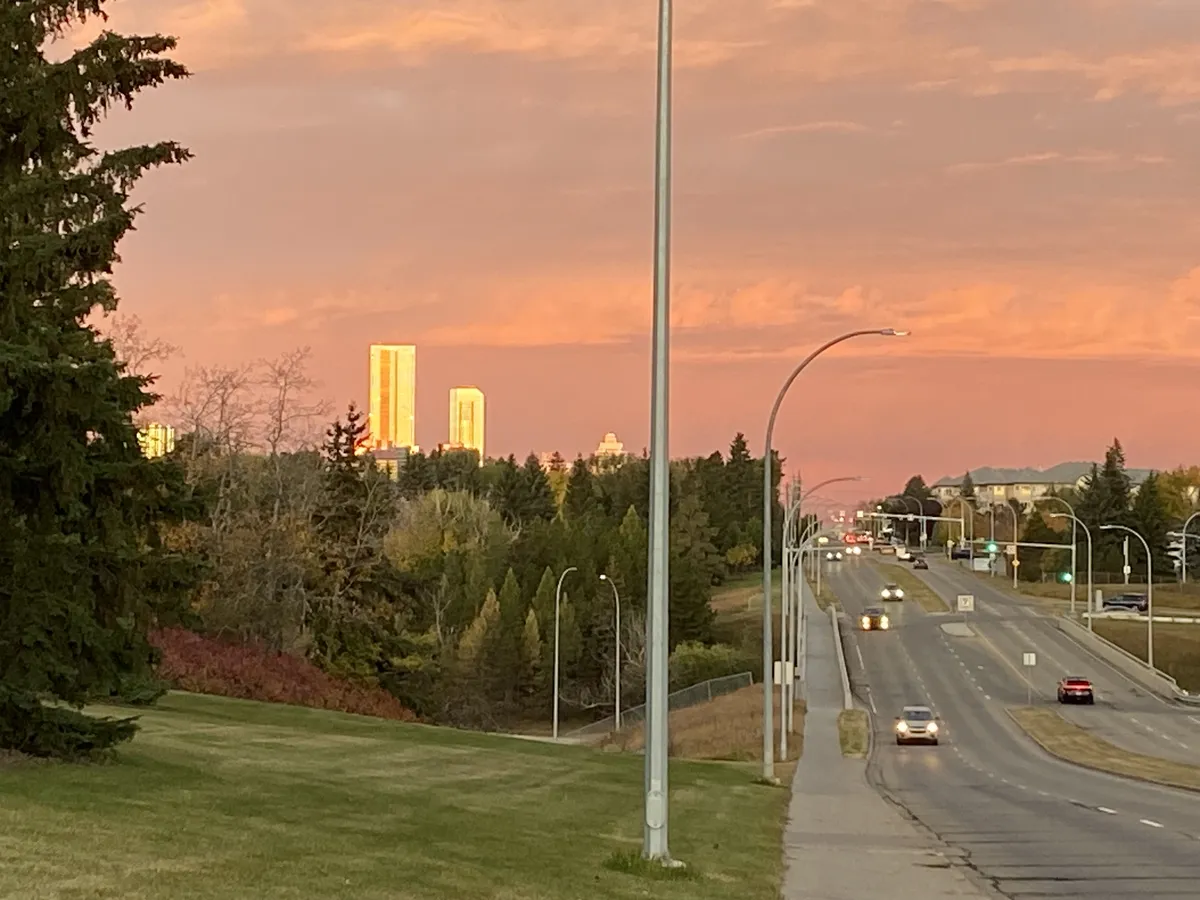 Fall sunset in Edmonton