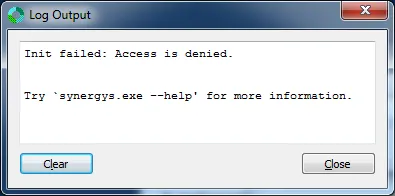 Synergy Server Service Access Denied
