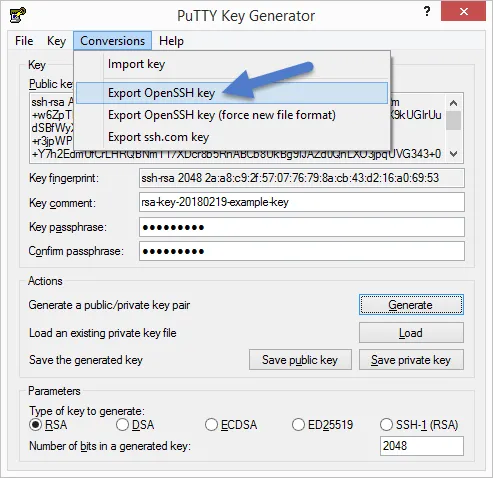 Export SSH Key