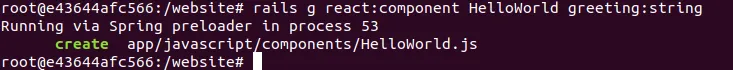 Generate React Hello World component.