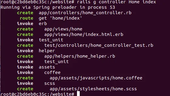 Generate home controller and view.
