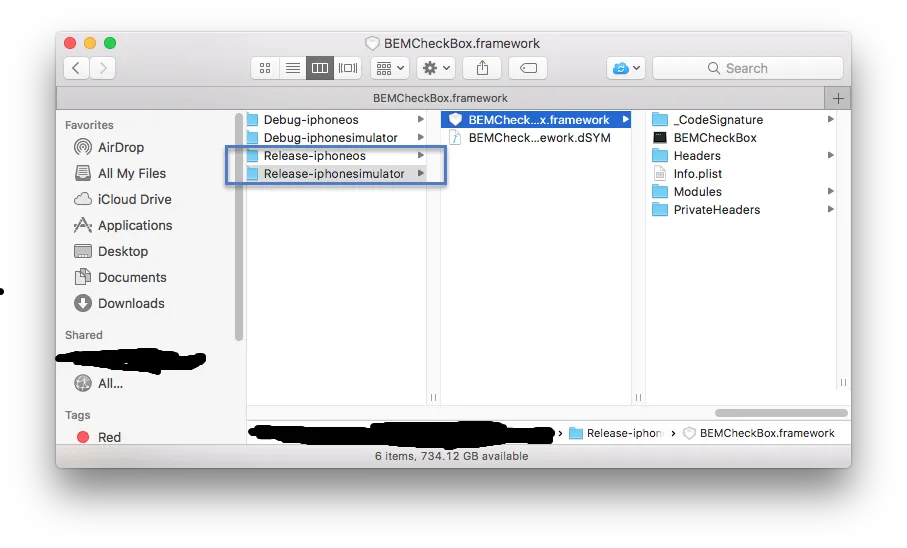 Compiled Frameworks In Finder