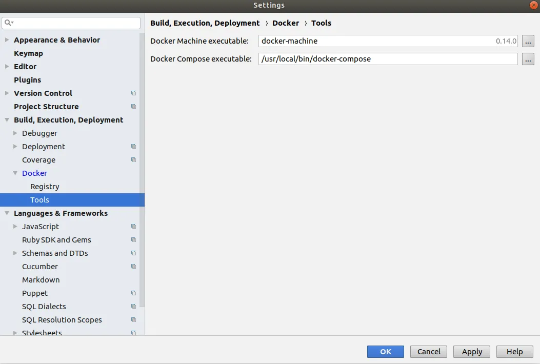 Docker Settings Registry