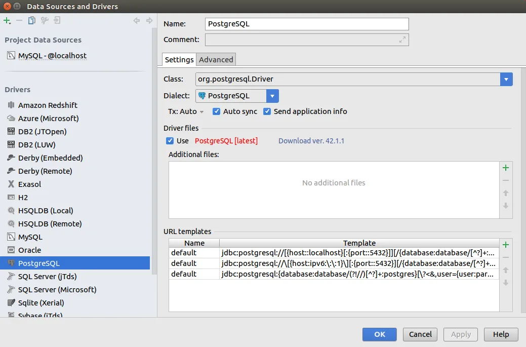DataGrip PostgreSQL Data Source