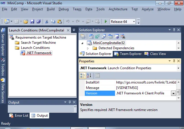 LaunchConditions40ClientProfile Launch Conditions for .NET 4.0 Client Profile