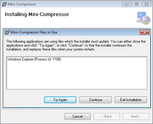 Files In Use Dialog