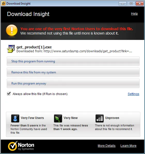 Norton Download Insight Norton Download Insight